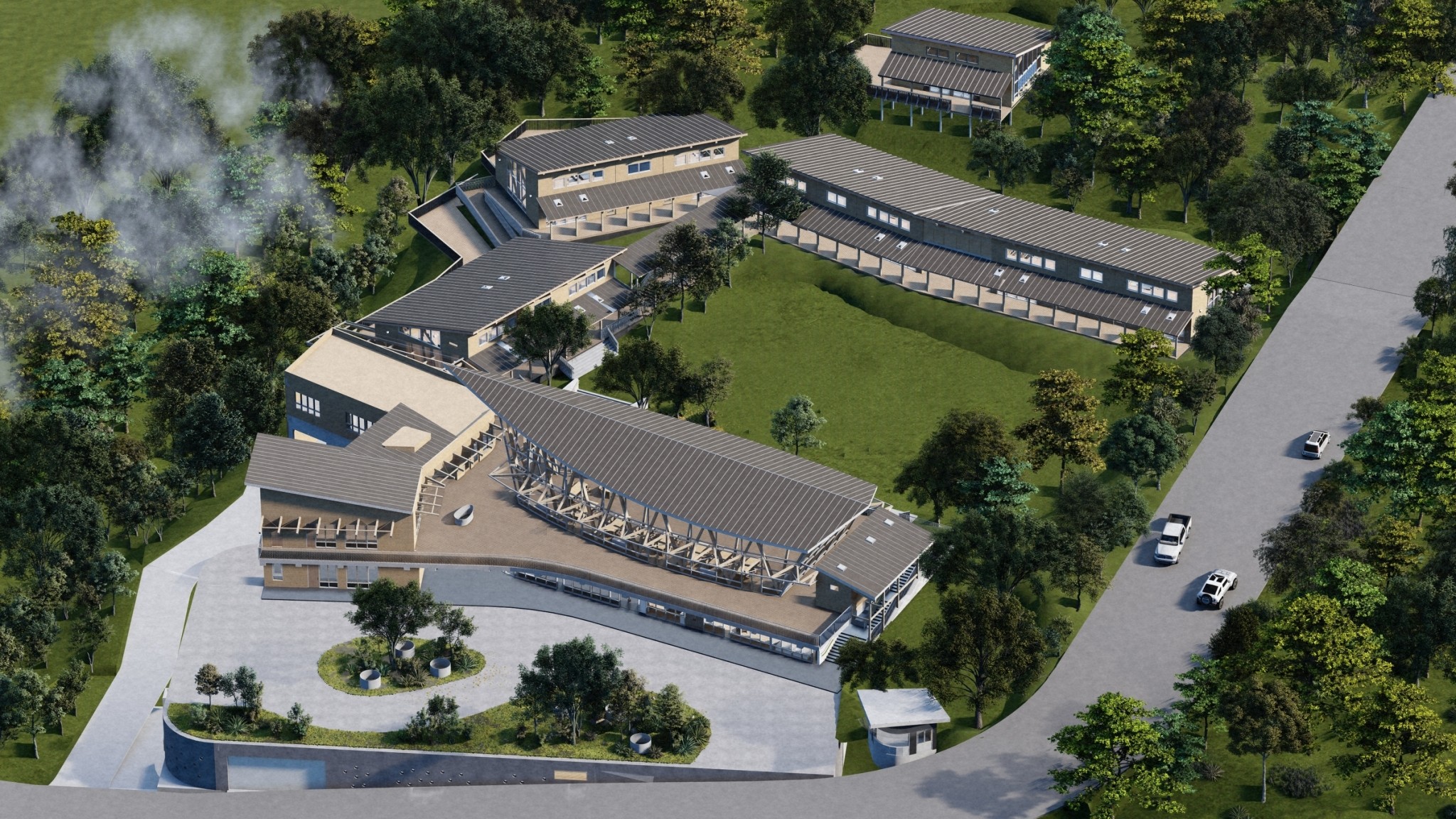 被綠地擁抱的環境